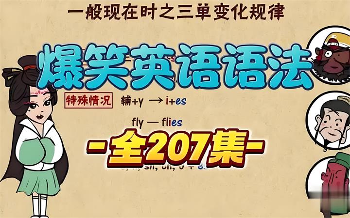 乐乐课堂爆笑语法（207个视频）适用小学初中英语视频教程-中文资源库
