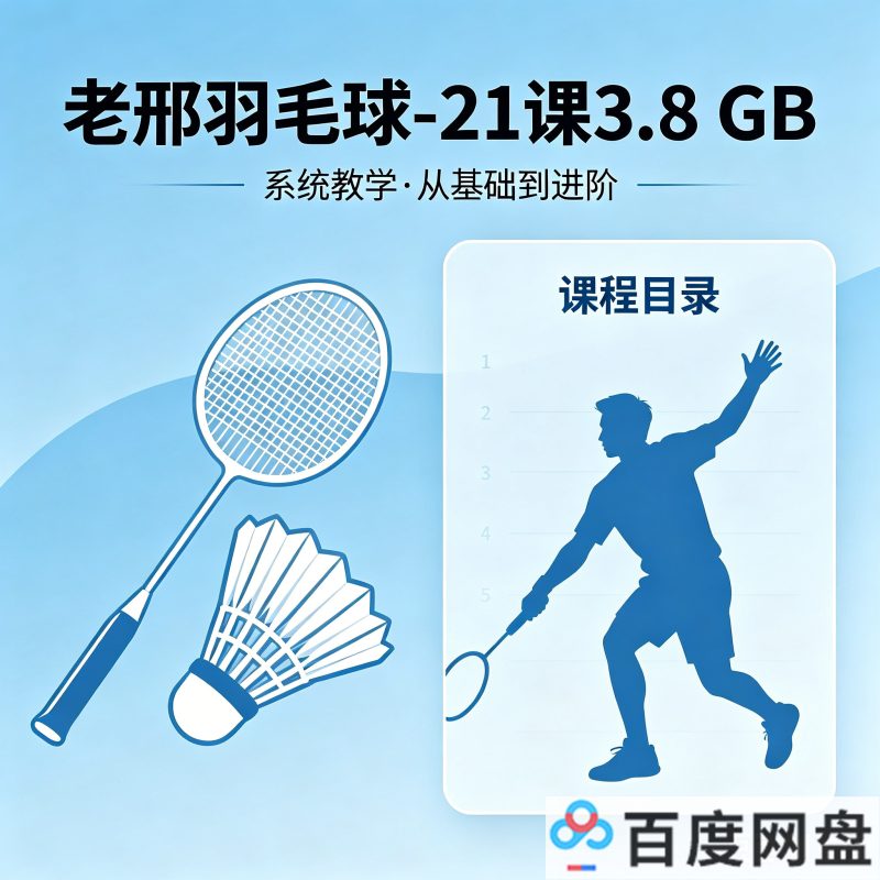 老邢羽毛球-21课3.8 GB 高清视频教程 百度网盘下载-中文资源库