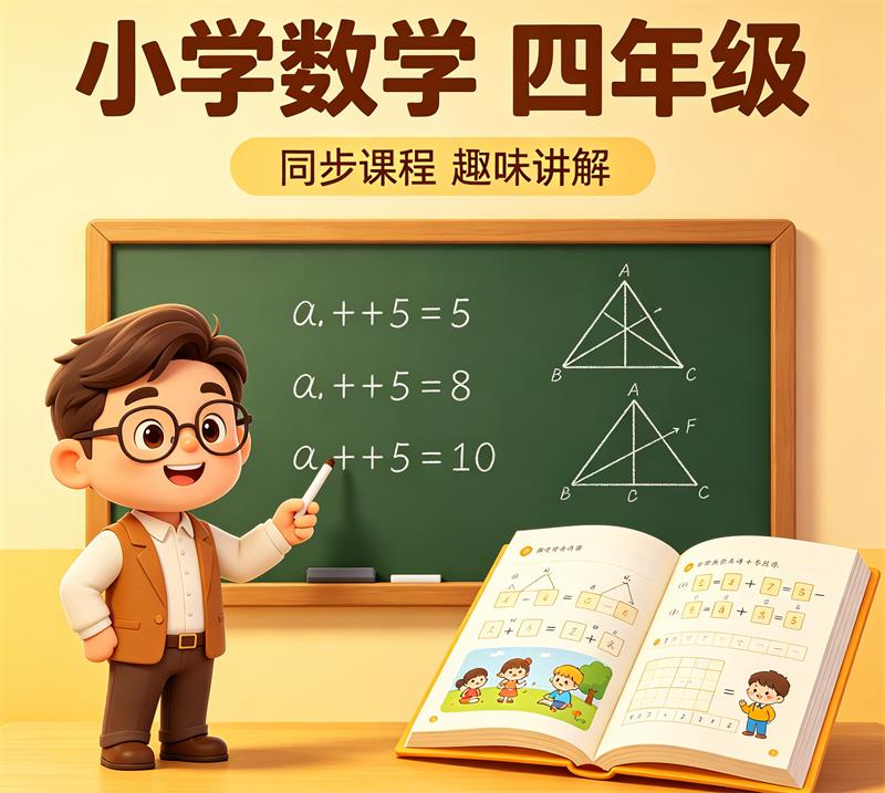 《数学精品课程》小学四年级人教版MP4动画视频课程+习题库PDF文档-中文资源库