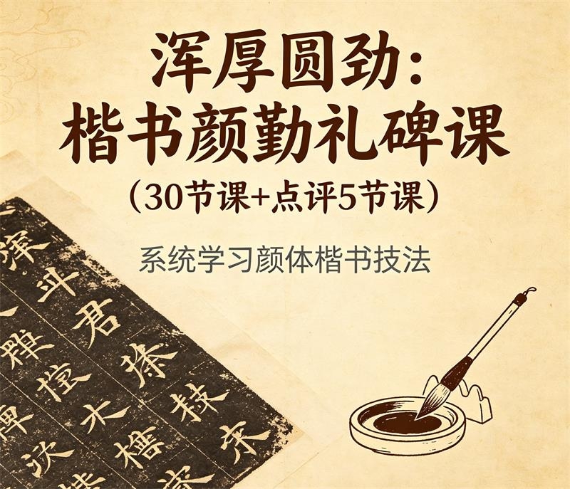 浑厚圆劲—楷书颜勤礼碑课（30节课+点评5节课）百度网盘免费下载-中文资源库
