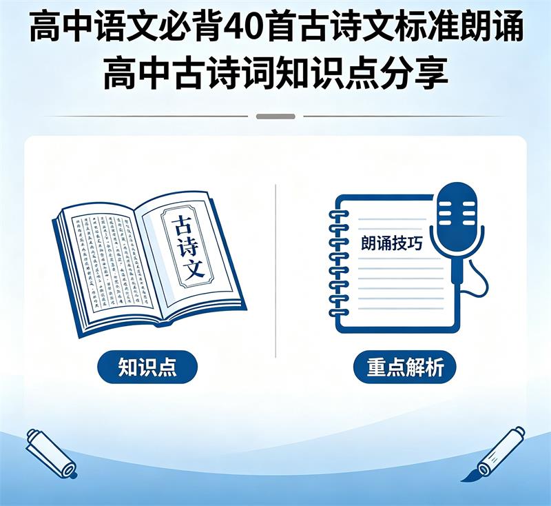 高中语文必背40首古诗文标准朗诵 高中古诗词知识点分享-中文资源库