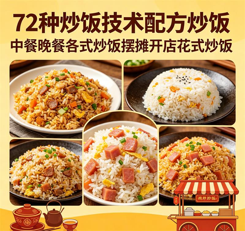 72种炒饭技术配方炒饭中餐晚餐各式炒饭摆摊开店花式炒饭-中文资源库