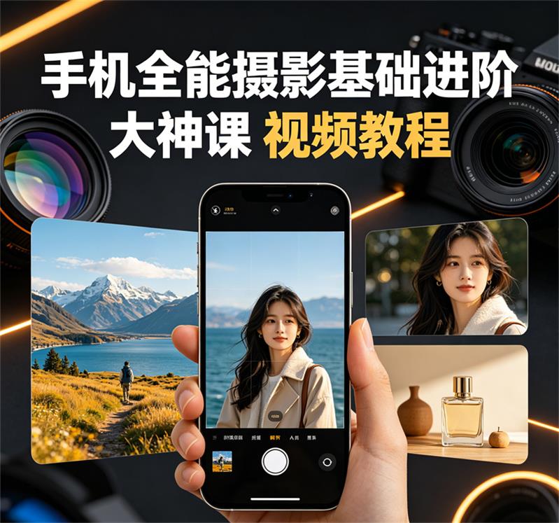 手机全能摄影基础进阶大神课 视频教程百度网盘下载-中文资源库