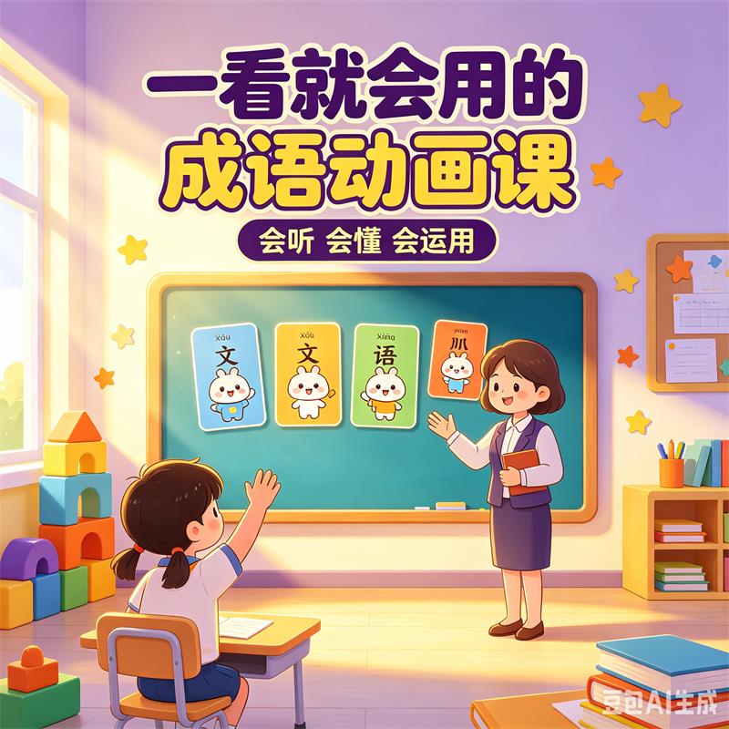 儿童早教动画之一看就会用的成语动画课(第2辑) 早教动画免费下载-中文资源库