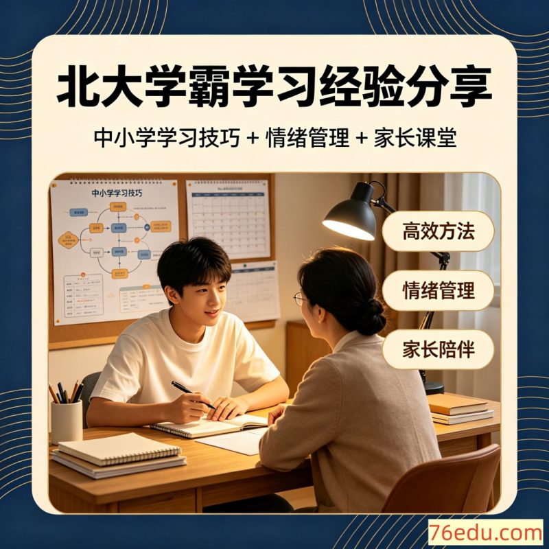 北大学霸学习经验分享 适用中小学学习技巧+情绪管理+家长课堂-中文资源库