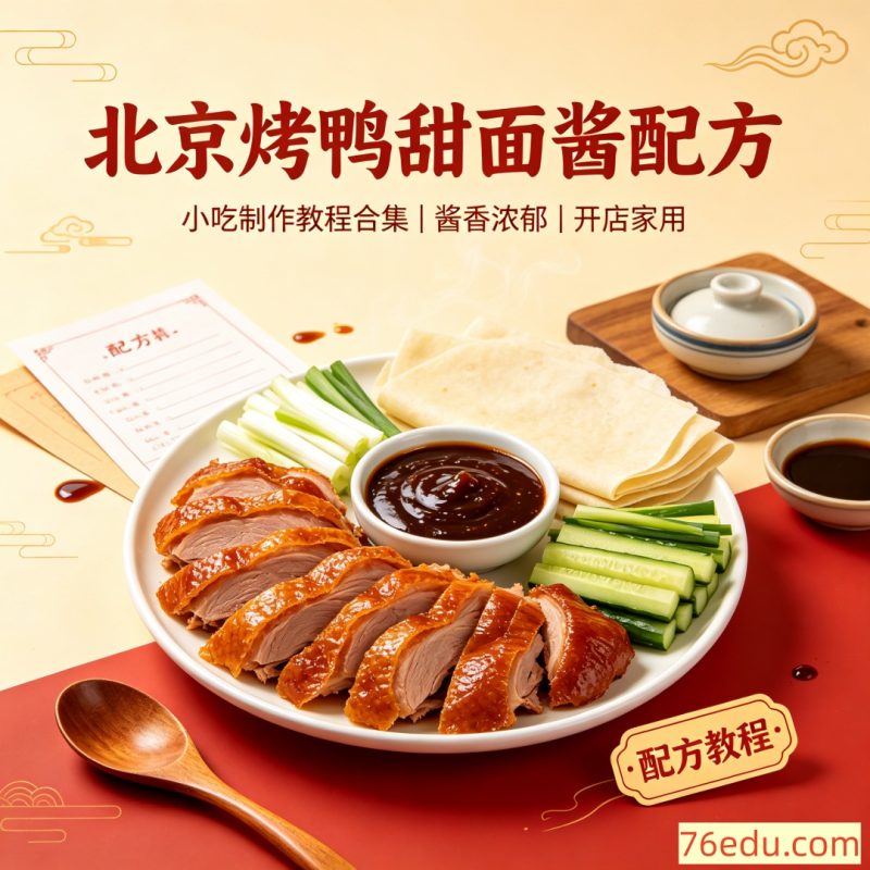北京烤鸭甜面酱配方 小吃制作教程合集-中文资源库