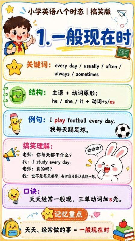 【8页高彩版】小学英语八个时态八个时态总口诀.pdf-中文资源库