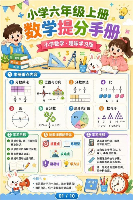 【10页高彩版】26秋小学数学六年级上核心知识点和学习方法.pdf-中文资源库