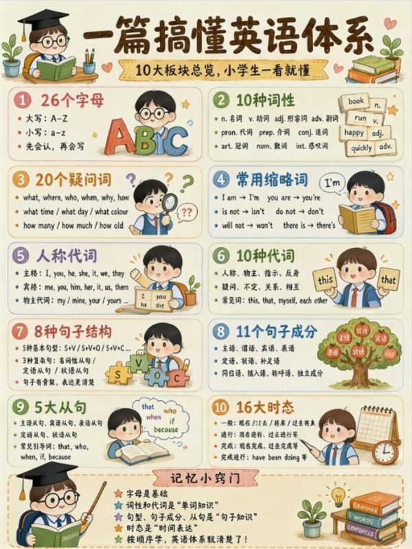【11页高彩版】26秋超全英语语法图解｜入门到进阶语法.pdf-中文资源库