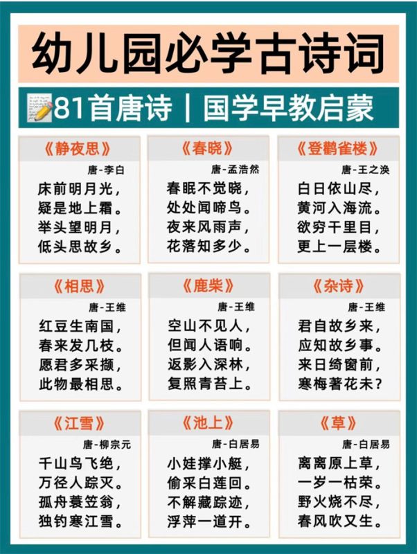【10页高清版】幼小衔接必背81首古诗.pdf-中文资源库
