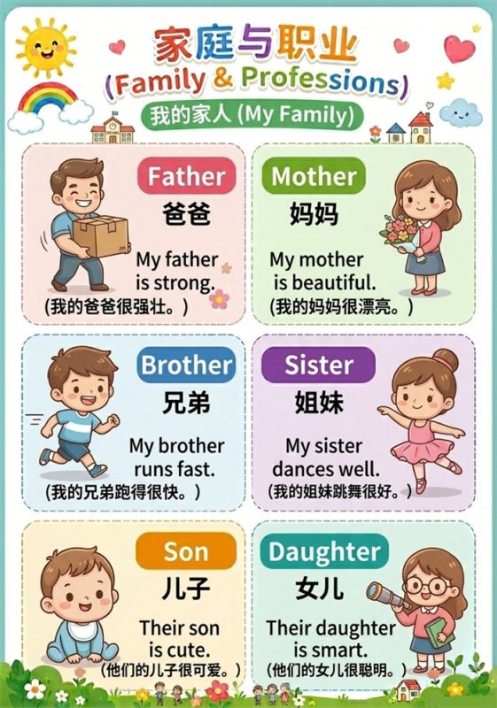 【5页高彩版】低年级丢分重灾区:家庭职业单词.pdf-中文资源库