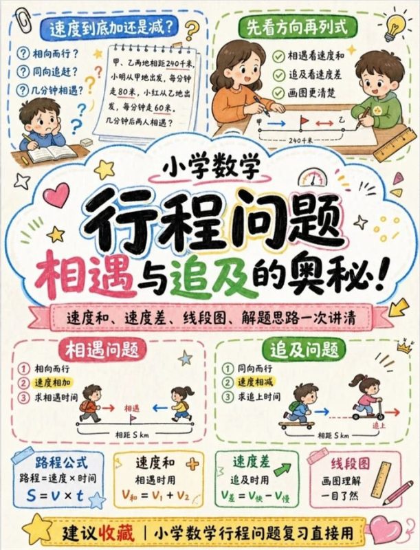 【4页完整版】26秋小学数学行程问题 相遇追及一次讲清!.pdf-中文资源库