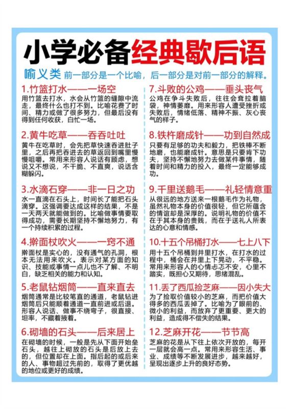 【13页完整版】26秋小升初小学歇后语.pdf-中文资源库