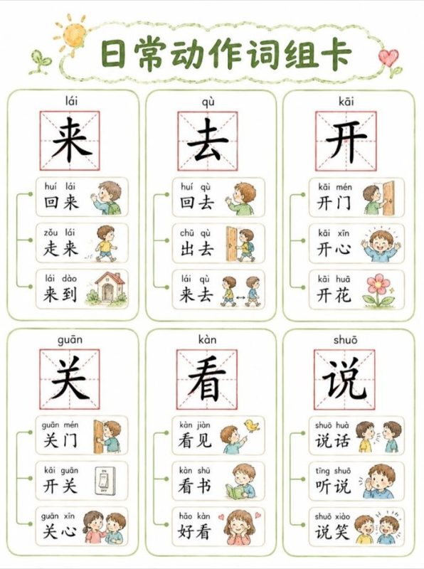 【9页高彩版】一年级上儿童认字造词卡.pdf-中文资源库