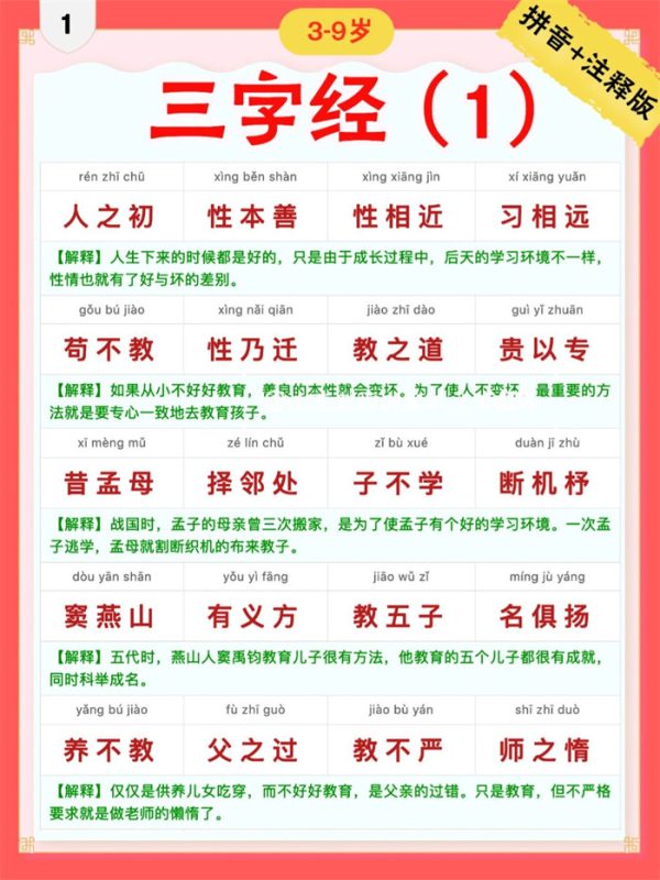 【9页完整版】三字经｜彩色拼音＋注释版1-9.pdf-中文资源库