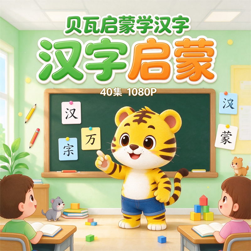 贝瓦启蒙学汉字 40集全集 1080P高清版 1.76GB大小免费下载-中文资源库